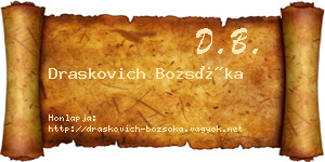 Draskovich Bozsóka névjegykártya